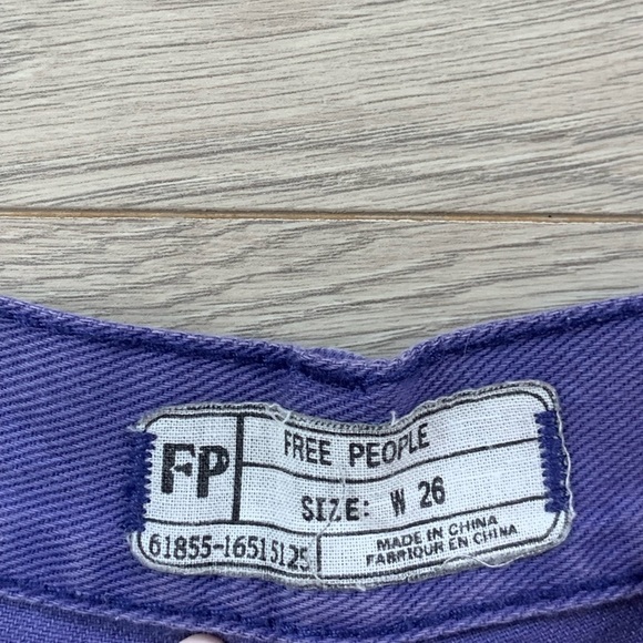 Free People Purple Distressed Raw Hem Jean Shorts - Picture 4 of 9